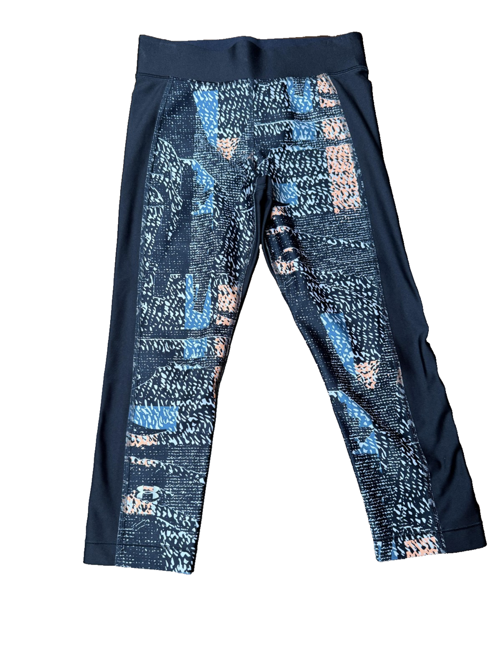Under Armour Pants Womens Small HeatGear Compression Capri Leggings Abstract